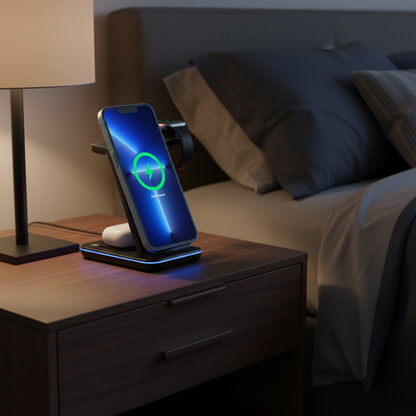 3-in-1 Wireless Charger – Lifestyle Bedroom